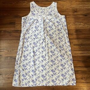 Vintage Y2K 90s Womens Cottagecore Nightgown Dress Lace Trim‎ Floral Coquette L